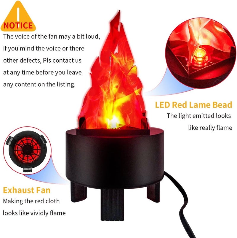 WVIOUOPU 3D Artificial Fake Fire Flames - 110V LED Effect Light Electric Fake Campfire Lamp, Realistic Simulated Prop Flame Lamp for Christmas/Halloween/New Year/Indoor/Stage/Party/ Night Club Decorations - Image 3